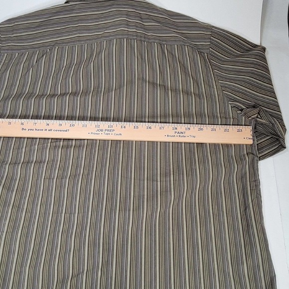 Eddie Bauer Classic Fit Button Up Shirt Mens L Gray Striped Long Sleeve Cotton - Picture 7 of 10